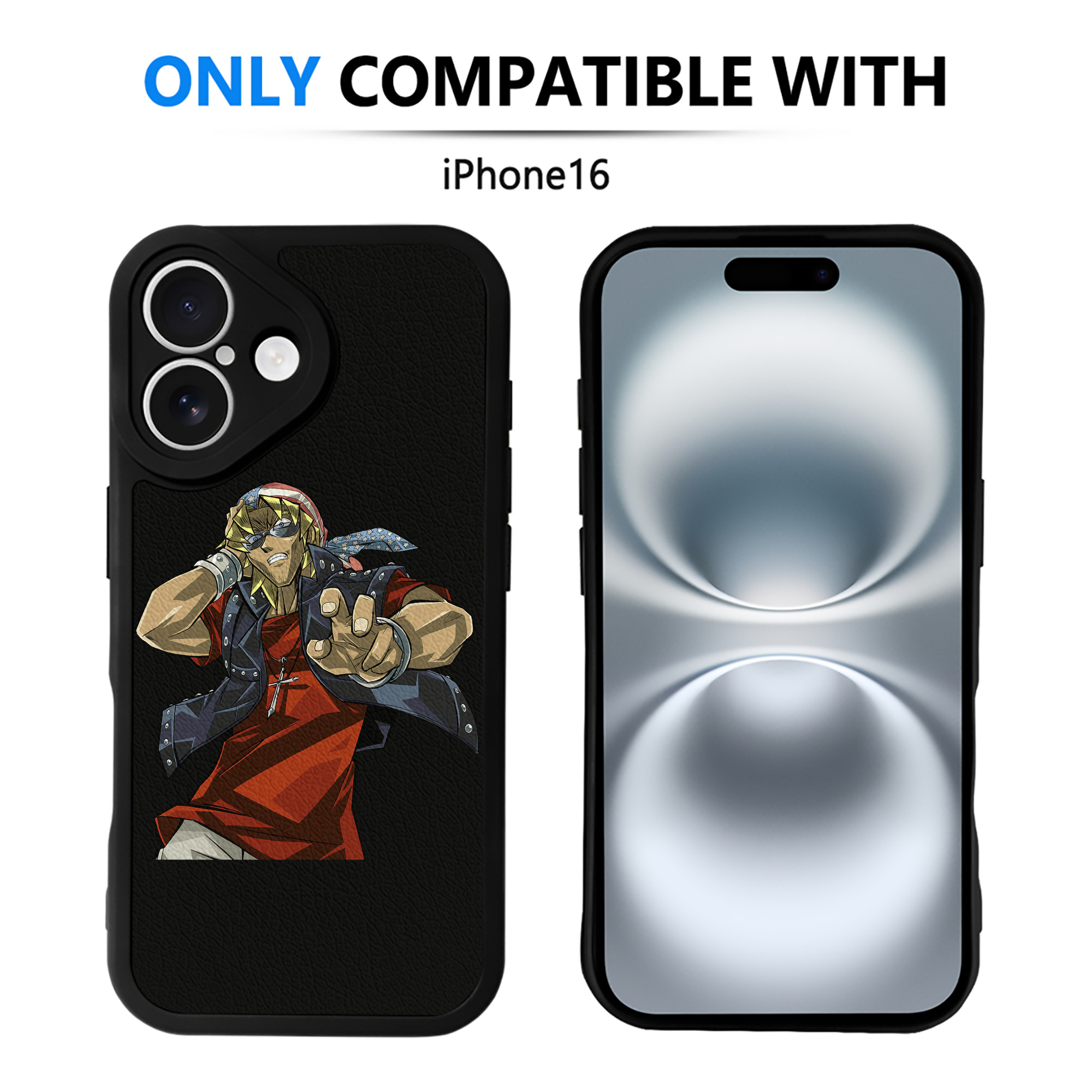 （画像用） 遊☆戯☆王 Yu-Gi-Oh! 【iPhone 16シリーズ対応】シリコンスマホケース（レザー調） 材質：シリコン